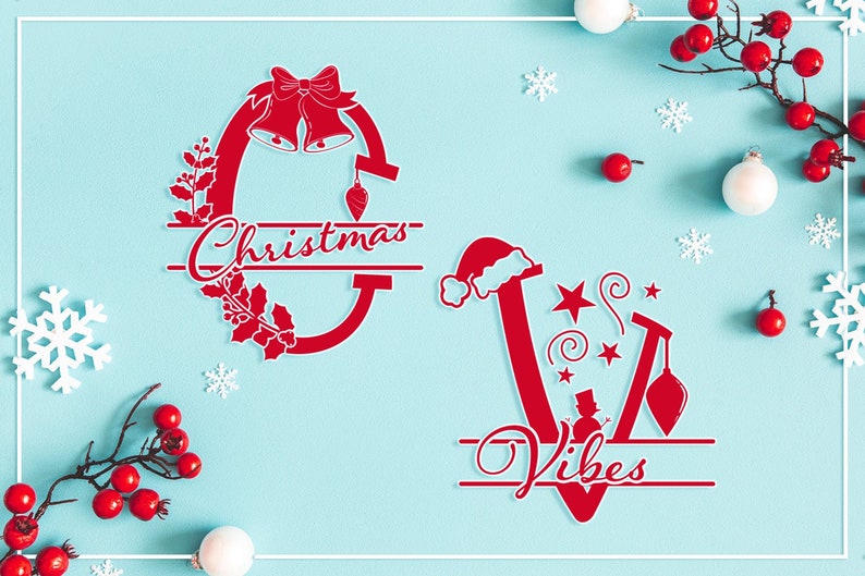 Download Christmas Monogram SVG Christmas Split Alphabet Christmas ...