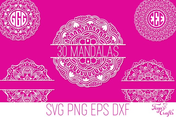 Download Mandala Monogram Svg Mandala Svg Bundle Half Mandala Svg Etsy