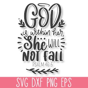 Gott ist in ihr, sie wird nicht fallen SVG, Bibel Vers SVG, christliche SVG, Schrift zwar, Glaube Zeichen, religiöses Zeichen, gesegnetes Zeichen, Gott nicht
