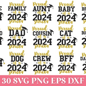 Proud Mom of a 2024 Senior SVG Png, Proud Senior Family SVG, Proud ...