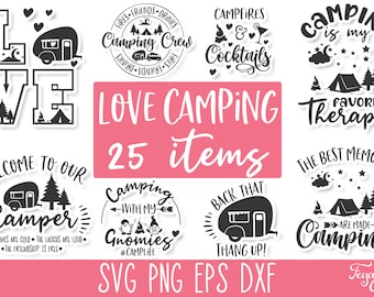 Camping SVG Bundle, Camping Crew SVG, Camp Life SVG, Funny Camping Svg, Campfire Svg, Camping Gnomes Svg, Happy Camper Svg, Love Camp Svg