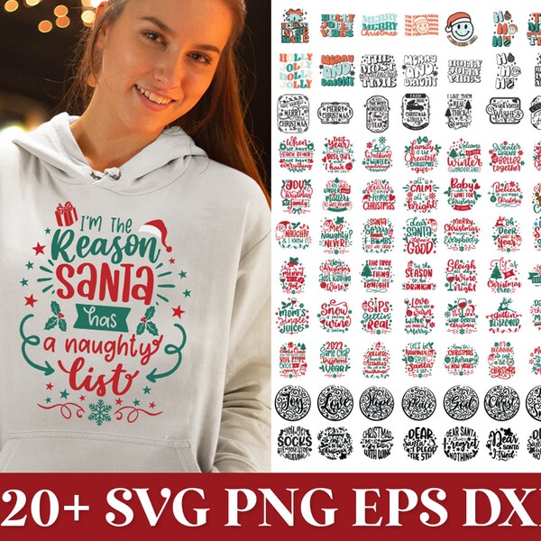 Christmas SVG Bundle, Christmas Quotes SVG, Merry Christmas 2023 SVG, Funny Christmas Shirt Svg Quote, Winter Santa Svg, Round Christmas Svg