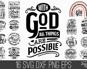 Faith SVG Quotes Bundle, Christian Cut Files (Digital Download)