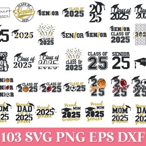 Senior 2025 SVG Cut Files bundle with 103 items. Comes with lots of 2025 graduate quotes, senior 2025 quotes and more!