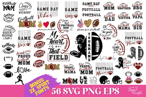 Football SVG Bundle, Football Mom Dad Svg, Football Name Svg, Varsity Font SVG, Game Day Vibes Svg, Football Helmet Svg, Football Shirt Png