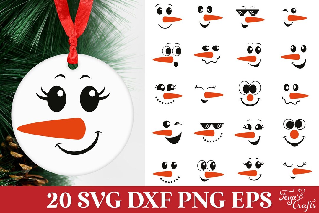 Christmas Snowman Face Free Svg File - SVG Heart