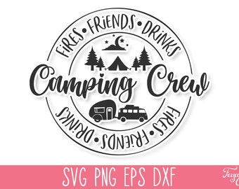 Campingbesättningssvg, campingsvg Cricut, campingtröjasvg, lägerlivssvg, familjecampingsvg, sommarcampingsvg, glad camparsvg, lägersvg