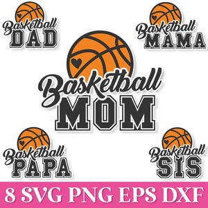 Basketball Mama SVG, Basketball Mama SVG, Basketball Familie Shirts SVG, Basketball Papa SVG, Basketball Papa SVG, Basketball Mom Shirt Png