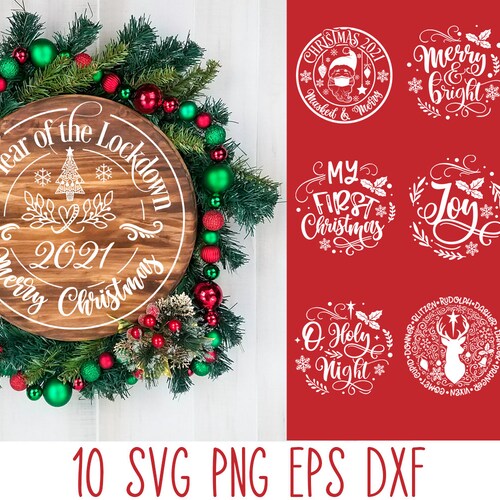 Round Christmas Ornaments SVG Christmas 2021 Svg Cricut Etsy