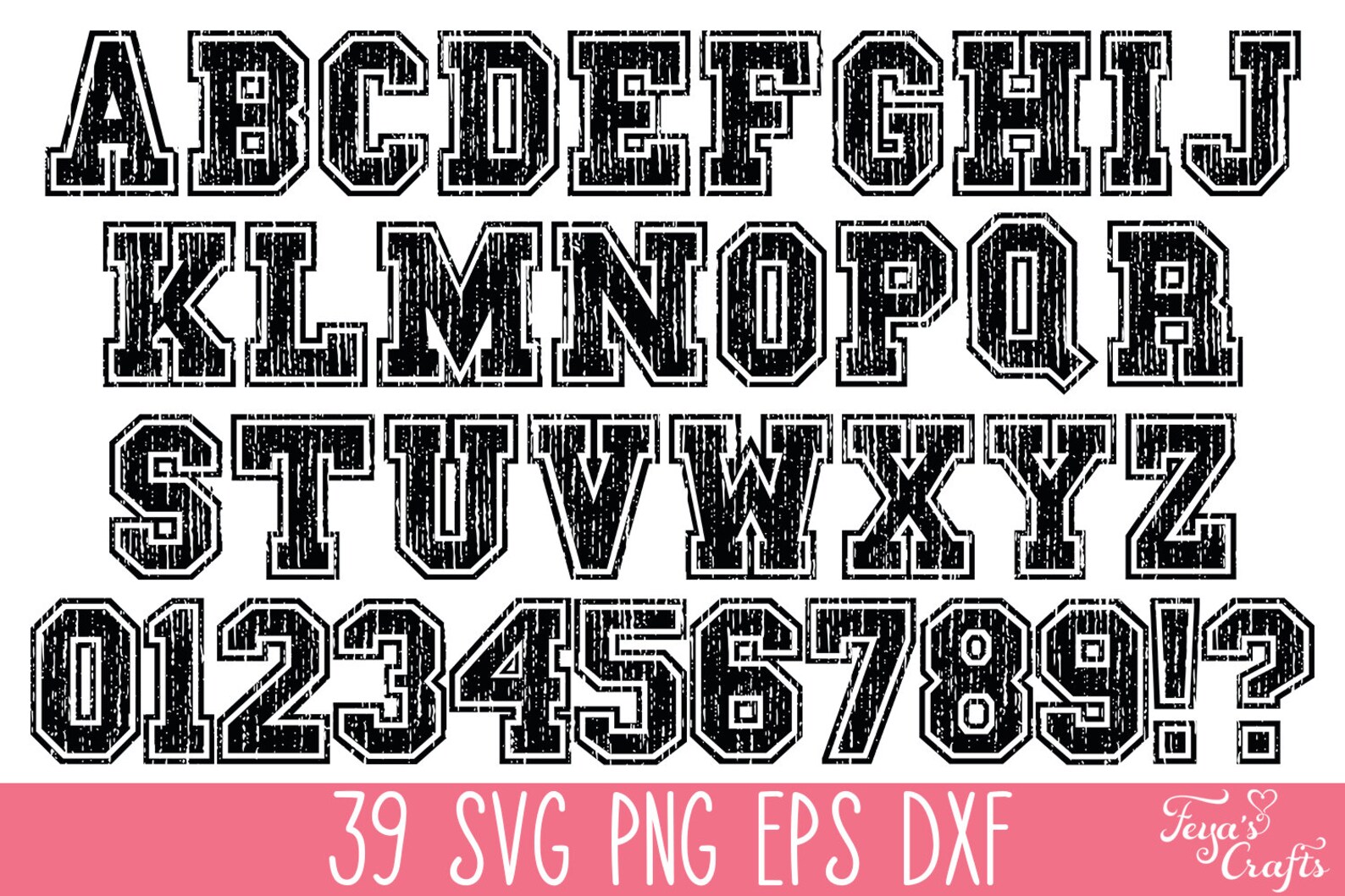 Distressed Sports Font SVG Football SVG Alphabet Distressed Etsy Hong