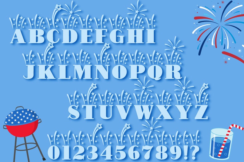 Fireworks Font | Independence Day Cut File (OTF & TTF) - Etsy