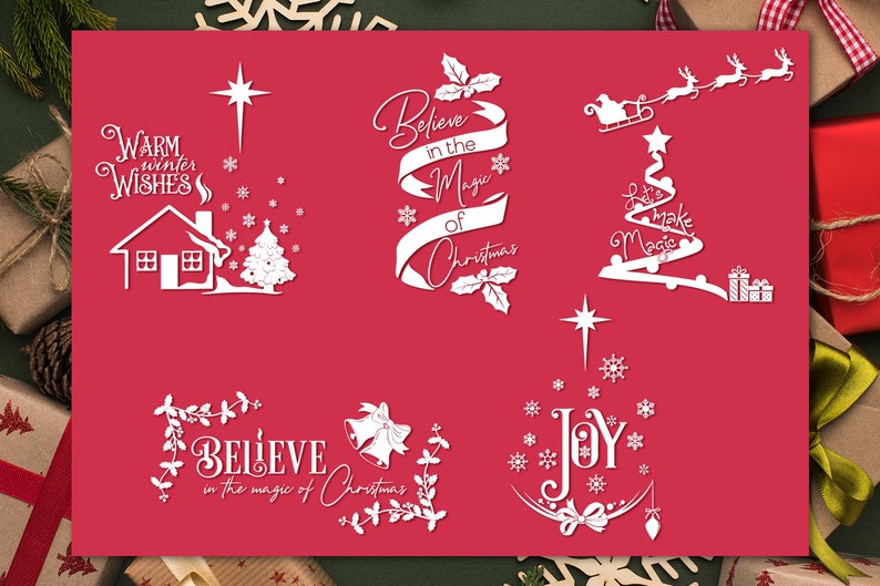 Christmas SVG Bundle, Christmas Bundle Cricut, Christmas Joy SVG, Warm Winter Wishes SVG, Christmas Svg Cricut, O Holy Night Svg Cricut image 3