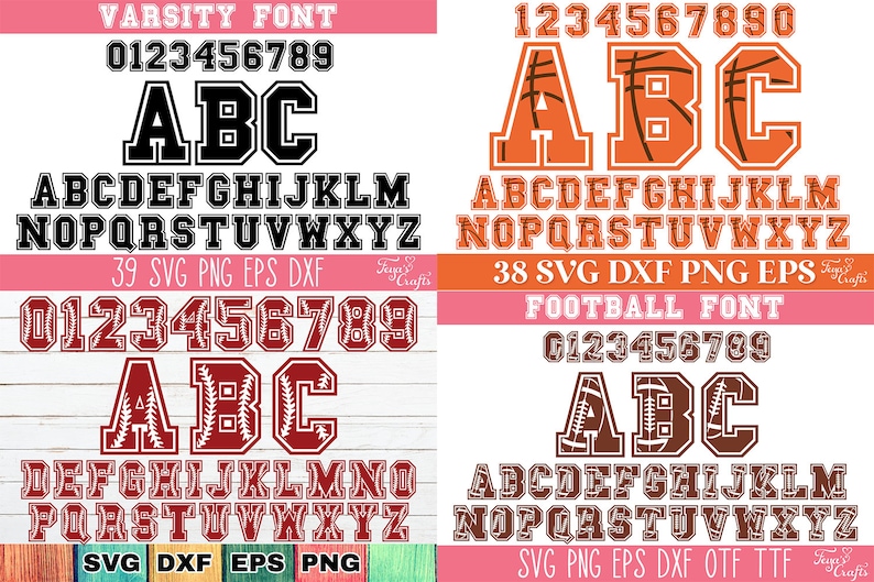 Varsity Font SVG Bundle, Sports SVG Alphabet, College Jersey Font Svg ...