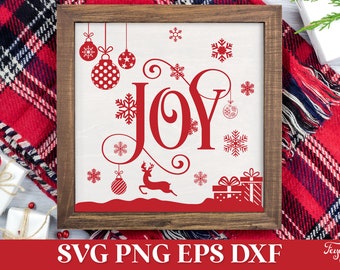 Joy - Farmhouse Christmas SVG Cut File, Joy Christmas SVG Cricut, Christmas SVG Quote, Christmas Quote Cricut, Merry Christmas Svg