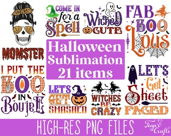 Halloween Sublimation PNG Designs, Halloween PNG Sublimation Quotes, Momster Messy Bun Sublimation, Cute Funny Halloween Sublimation PNG