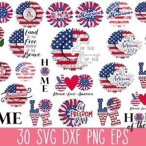 4 juillet SVG Bundle, 4 juillet SVG Png, Png patriotique tournesol tournesol, drapeau américain tournesol SVG, 4 juillet tournesol chemise Png