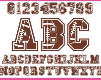 Fuente de fútbol y alfabeto SVG, letras y números de fútbol, archivos de corte para Cricut y Silhouette