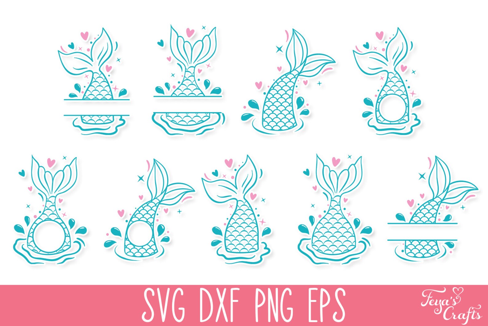 Mermaid Tail SVG PNG Mermaid Tail Monogram Svg Mermaid Tail - Etsy