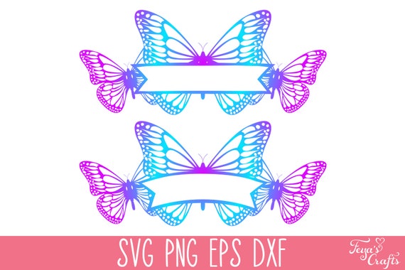 Butterfly Monogram SVG PNG, Butterfly SVG Cricut, Butterfly Clipart, Butterfly Split Svg, Butterfly Decal Svg, Butterfly Monogram Cricut