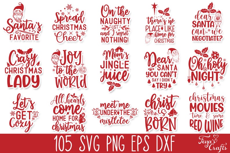 Christmas SVG Quotes Bundle Funny Christmas SVG Cut Files - Etsy