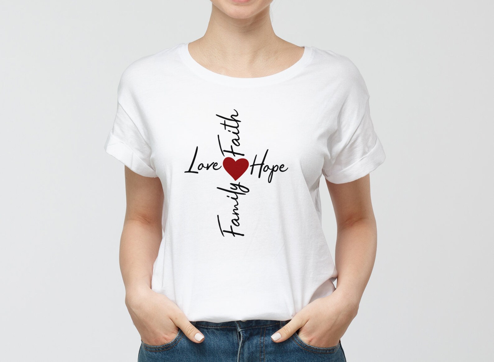 Faith Love Hope Family Cross SVG, Christian Quote (digital File) - Etsy