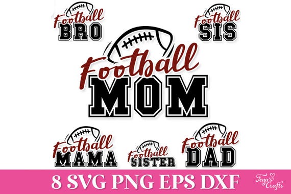 Football Mom SVG Quote, Football Mama SVG Cut File, Football Family Quotes for Cricut and Silhouette