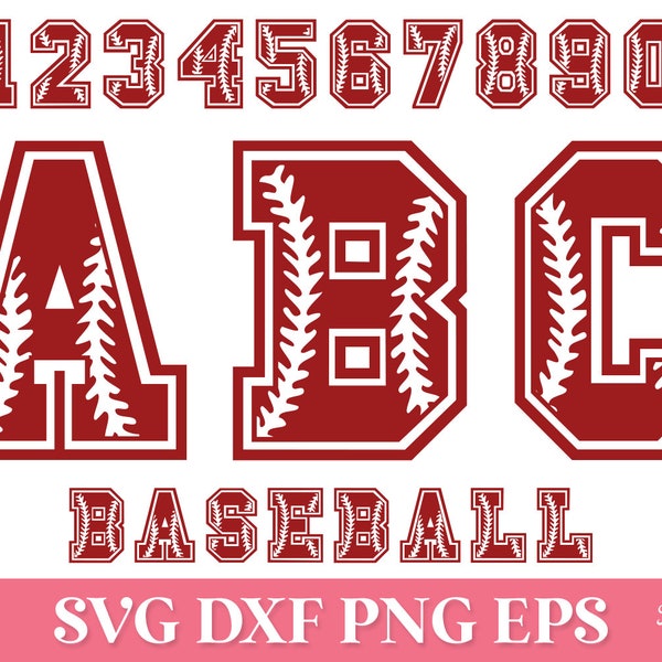 Baseball police SVG, Baseball lettres SVG, Softball police SVG, Softball lettres Svg, Baseball Svg Alphabet, Baseball numéros Svg, Softball Svg