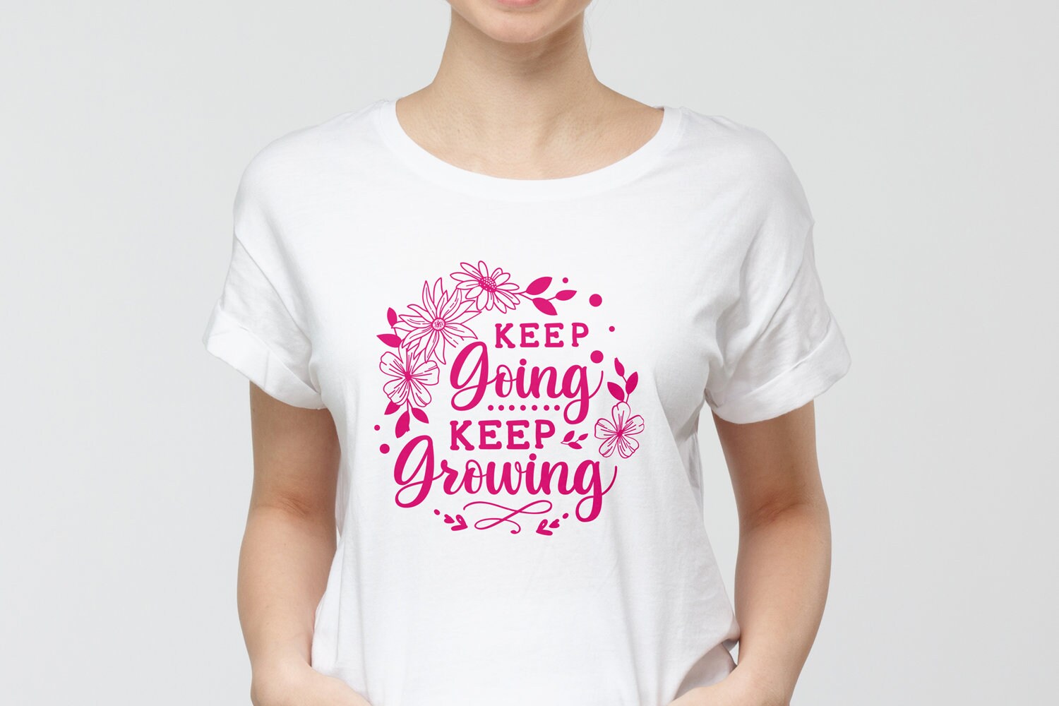 Keep Rising Svg Keep Going Keep Growing Floral SVG, Inspirational Cut File (digital ...