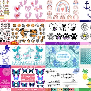 2275 artículos SVG: paquete SVG de toda la tienda, paquete de archivos de corte SVG, citas navideñas, mamá divertida, paquete de fuentes, monograma, citas bíblicas
