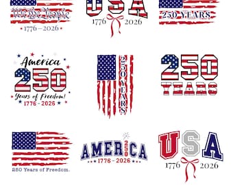 Pack de fichiers SVG 250e anniversaire de l'Amérique pour Cricut et Silhouette