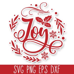 Cita navideña redonda SVG - Alegría, alegría navideña SVG, Cricut navideño redondo, SVG navideño, Svg navideño Cricut, archivo de corte navideño