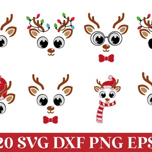 Reindeer Face Svg, Christmas Reindeer Ornament Svg Png, Cute Reindeer Unicorn Svg, Girl Reindeer Bow Svg, Christmas in July Svg, Rentier Svg image 8