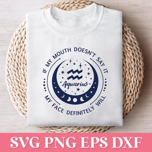 Signe du zodiaque drôle Verseau, zodiaque Tumbler Design SVG, signe astrologie Verseau SVG, Svg du zodiaque, Constellation Svg, Horoscope Svg