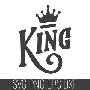 King SVG con corona, King Cut File, King SVG Cricut, Corona SVG Cricut, King Svg per uomini, King Cut File, Re nero Svg Cricut