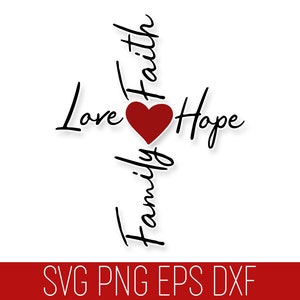 Fé Amor Esperança Família Cross SVG, Christian SVG, Faith SVG Quote, Jesus Svg, Hope Cricut, Faith Cricut, Cross Svg, Motivational Svg