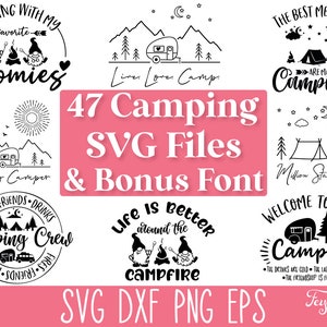 Camping SVG Bundle, Camping Crew SVG, Camp Life SVG, Campfire Svg, Funny Camping Gnomes Svg, Happy Camper Svg, Camping Plotterdatei Svg