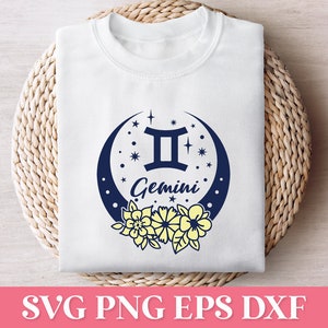 Tweelingen bloemen sterrenbeeld SVG, dierenriem Tumbler Design SVG, Tweelingen astrologie teken SVG, dierenriem bundel Svg Png, sterrenbeeld Svg, horoscoop Svg