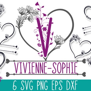 Herz Monogramm SVG Pack, Baby Monogramm SVG Cricut, Monogramm SVG Plotterdatei, Monogramm SVG, Monogramm SVG, Monogramm SVG