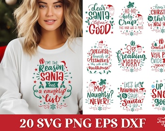 Funny Christmas SVG Quotes Bundle, Funny Christmas Ornament SVG, 2023 Christmas Quote Svg Cricut, Funny Christmas Shirt Svg, Funny Santa Svg