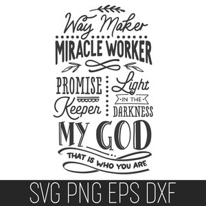 Waymaker Wundertäter SVG, Waymaker SVG Schnittdatei, Way Maker Cricut, Glaube SVG, Wundertäter Schnittdatei Cricut, Bibel Vers SVG,