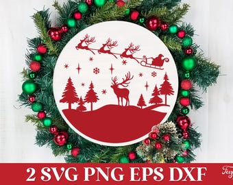 Christmas Scene SVG, Winter Scene SVG, Christmas Village PNG, Merry Christmas Svg, Christmas Laser Cut, Plotterdatei Weihnachten Svg