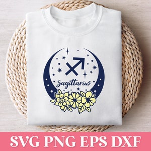 Boogschutter bloemen sterrenbeeld SVG, dierenriem Tumbler Design SVG, astrologie teken SVG, dierenriem bundel Svg, sterrenbeeld Svg, horoscoop Svg