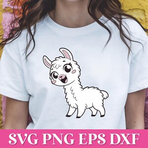 Schattige baby lama SVG-bestand knippen, grappige lama SVG Cricut, alpaca Svg, schattige lama gezicht Svg