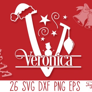 Weihnachten Monogramm SVG PNG, Weihnachten Split Alphabet SVG, Weihnachten Schrift SVG, Weihnachten MonogrammSvg Png, Weihnachten Shirt SVG Cricut