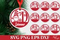 Christmas Monogram SVG Ornament, Round Christmas SVG Alphabet, Christmas Baubles Name SVG, Glowforge Laser Cut Svg, Gnome Ornament Png product logo
