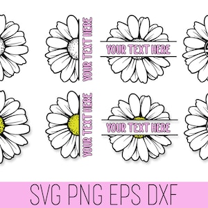 Daisy SVG Files Pack, Daisy Flower SVG, Daisy Cricut, Daisy Monogram SVG, Half Daisy Svg, Daisy Monogram Cricut, Flower Svg, Flower Cricut