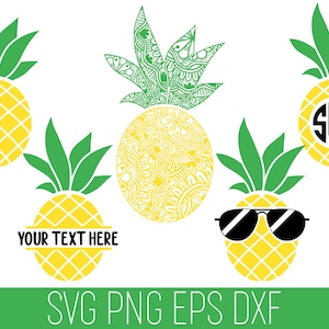 Ananas SVG, SVG de Mandala ananas, ananas monogramme SVG, lunettes de soleil ananas, ananas Cricut, Svg été, clipart ananas