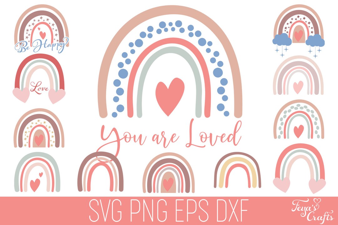 Boho Rainbow SVG Cut Files, Baby Nursery Clipart (digital Download) - Etsy