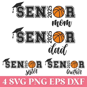 Basket-ball senior famille 2025 SVG, basket-ball maman SVG chemise, mère senior basket-ball SVG 2025, basket-ball papa Svg, senior 2025 basket-ball Svg