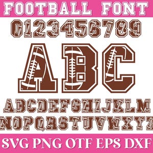 Fußball SVG Alphabet, Fußballzahlen SVG Png, Varsity Schriftart, Fußball Schriftart SVG, Sport Schriftart SVG, Fußball Buchstaben SVG, Universität Schriftart SVG